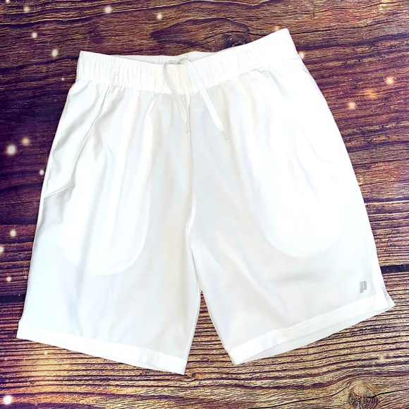Prince Other - Mens white Prince match 9 inch woven shorts. Size Medium. EUC.
